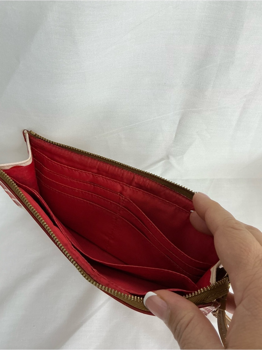 2027 - Coach Cream and Red Polka Dot Wristlet Clutch - Picture 6 of 6